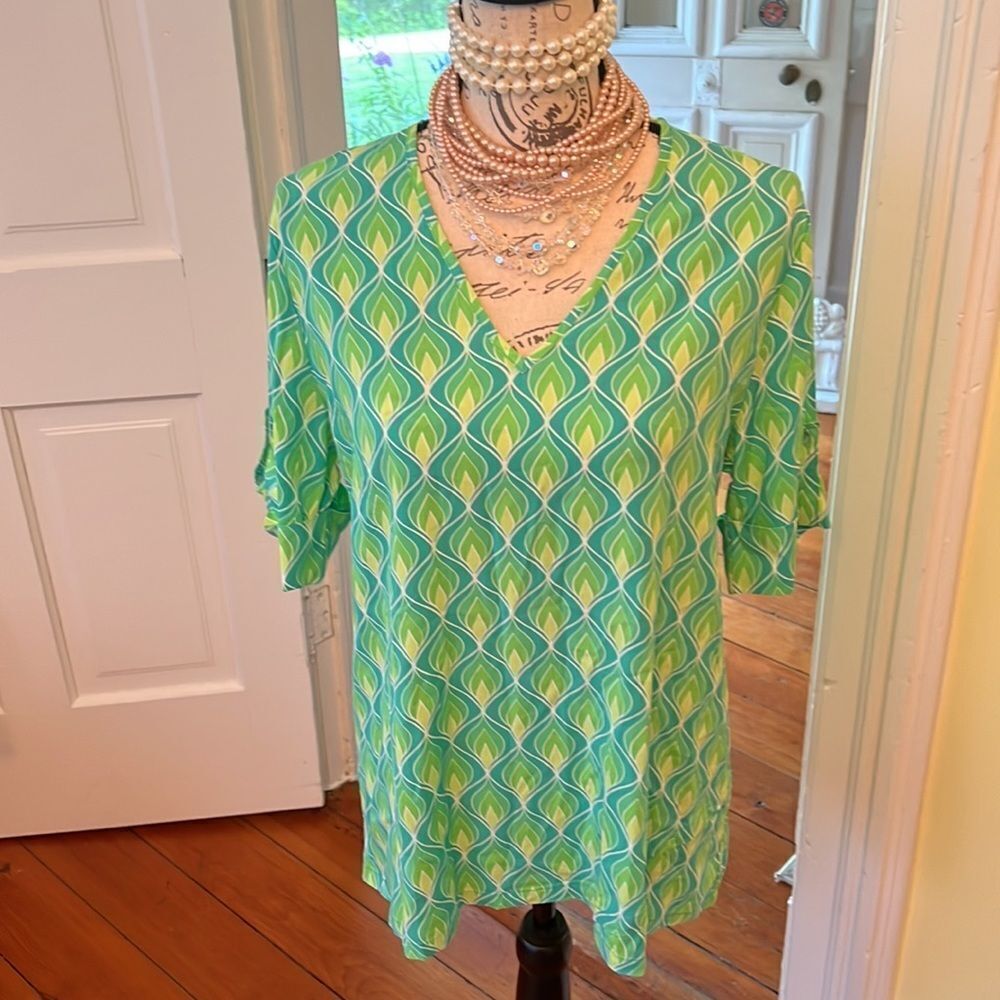 NWT *Maui Mamas* Sz S Aqua Dreams Tunic